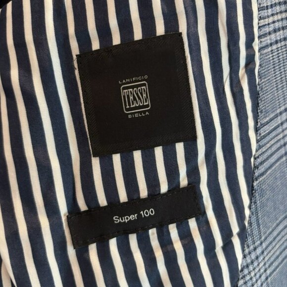 Hugo Boss Blue Plaid Wool Blazer – Men’s 40L | Preppy Academia Sport Coat - Picture 3 of 7